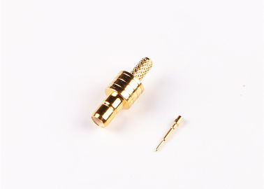 Conector de cable coaxil recto plateado oro del RF de la encrespadura del enchufe masculino del conector de SMB